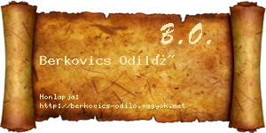 Berkovics Odiló névjegykártya